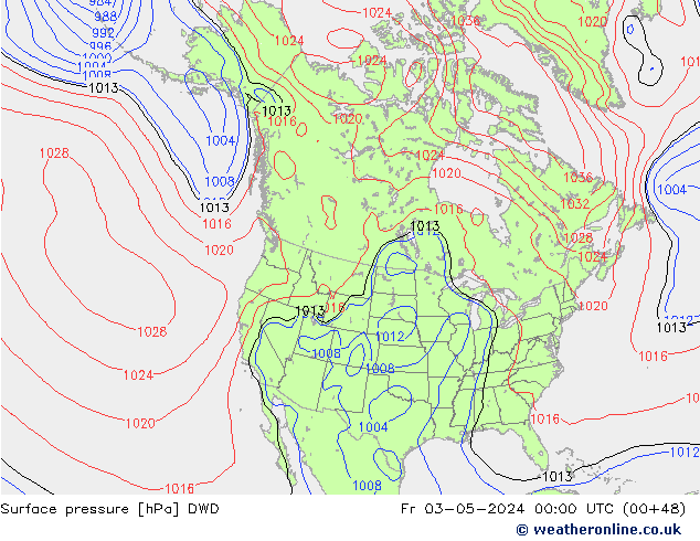 Bodendruck DWD Fr 03.05.2024 00 UTC