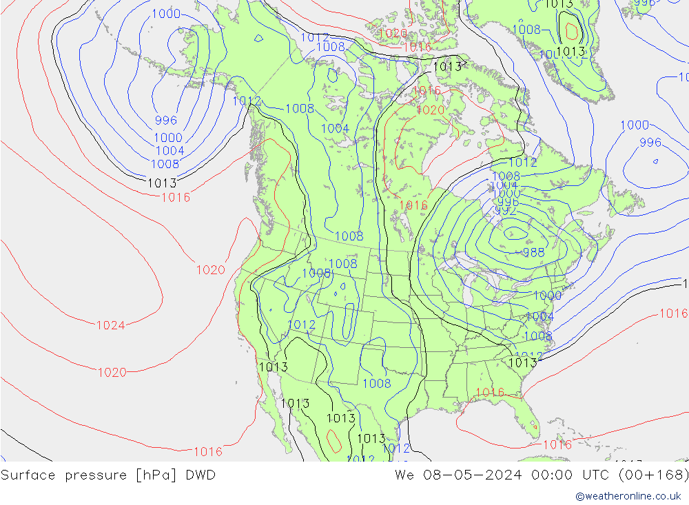 pressão do solo DWD Qua 08.05.2024 00 UTC