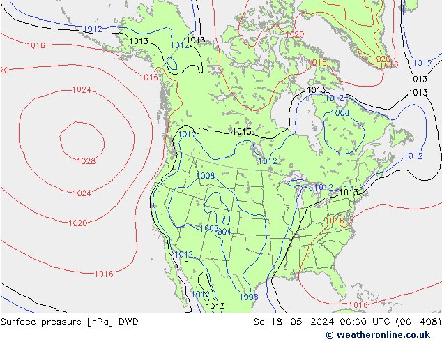 Surface pressure DWD Sa 18.05.2024 00 UTC