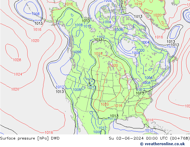 pressão do solo DWD Dom 02.06.2024 00 UTC