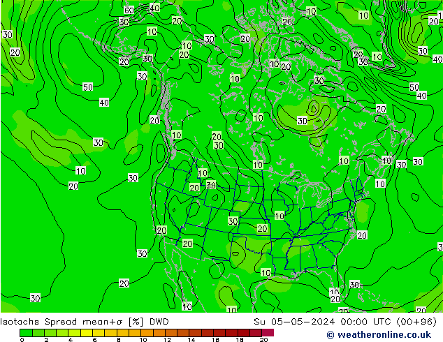 Isotachs Spread DWD Dom 05.05.2024 00 UTC