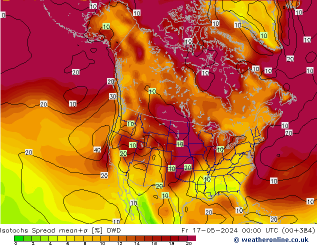Isotachs Spread DWD Fr 17.05.2024 00 UTC