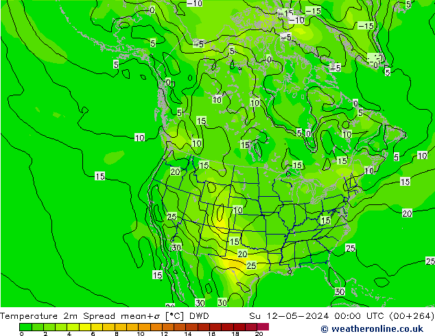 Temperature 2m Spread DWD Su 12.05.2024 00 UTC