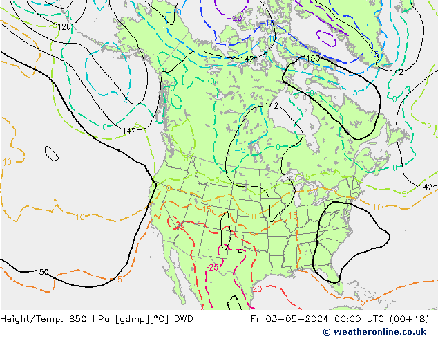 Geop./Temp. 850 hPa DWD vie 03.05.2024 00 UTC