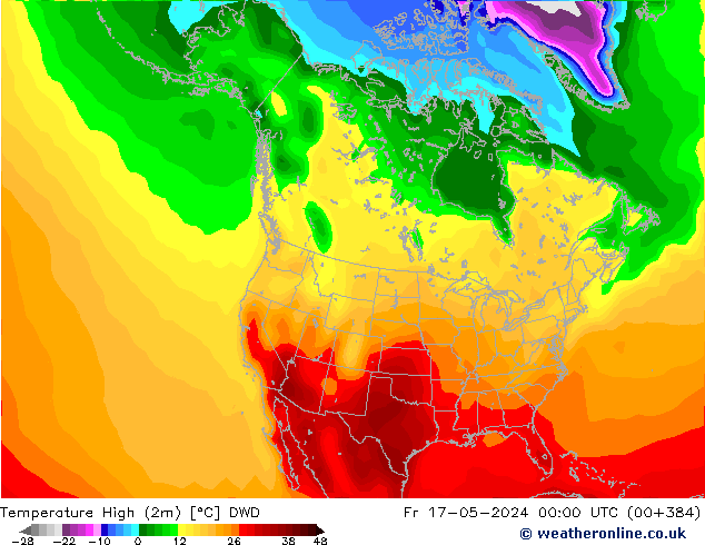 temperatura máx. (2m) DWD Sex 17.05.2024 00 UTC