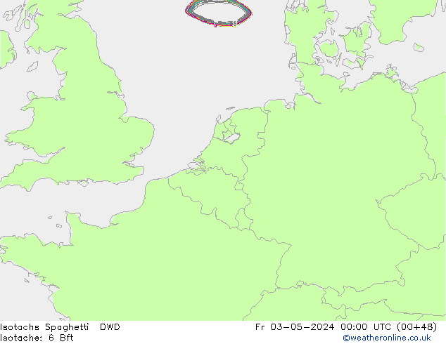 Eşrüzgar Hızları Spaghetti DWD Cu 03.05.2024 00 UTC