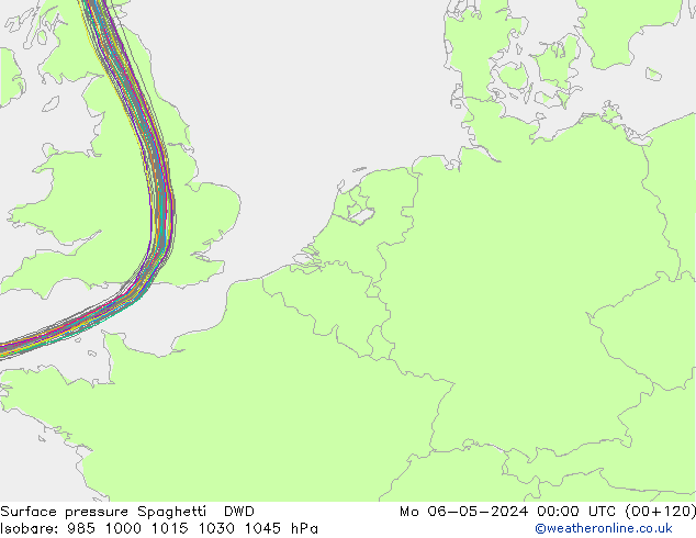 pressão do solo Spaghetti DWD Seg 06.05.2024 00 UTC