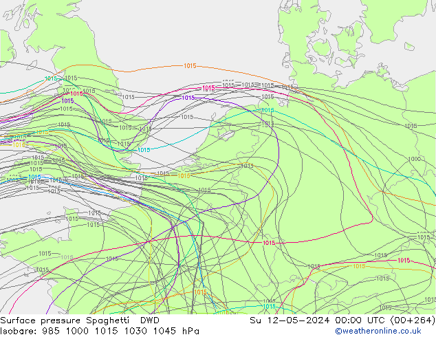 Surface pressure Spaghetti DWD Su 12.05.2024 00 UTC