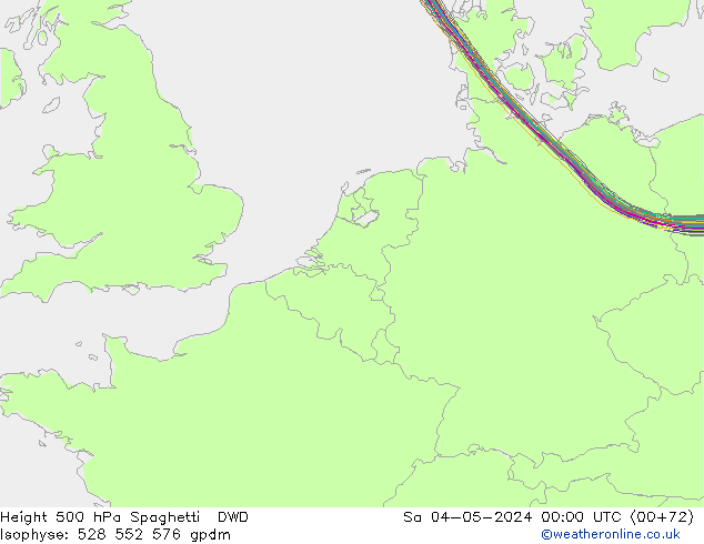 Height 500 hPa Spaghetti DWD Sa 04.05.2024 00 UTC