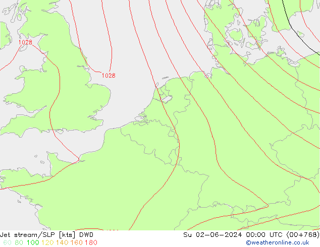 Polarjet/Bodendruck DWD So 02.06.2024 00 UTC