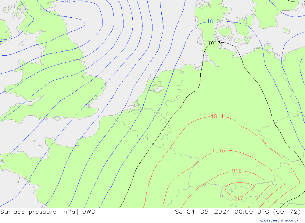 Atmosférický tlak DWD So 04.05.2024 00 UTC