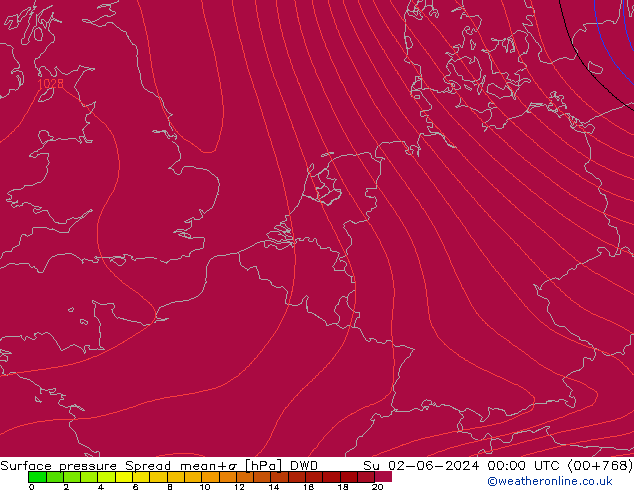 Bodendruck Spread DWD So 02.06.2024 00 UTC