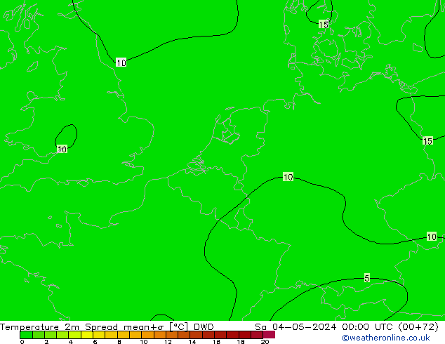 Sıcaklık Haritası 2m Spread DWD Cts 04.05.2024 00 UTC