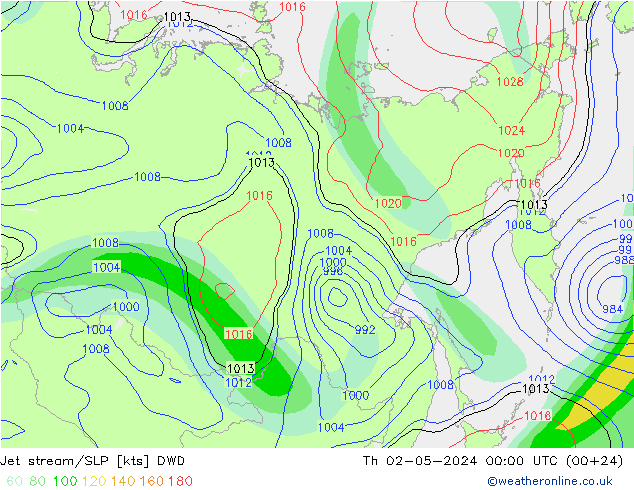 Jet Akımları/SLP DWD Per 02.05.2024 00 UTC