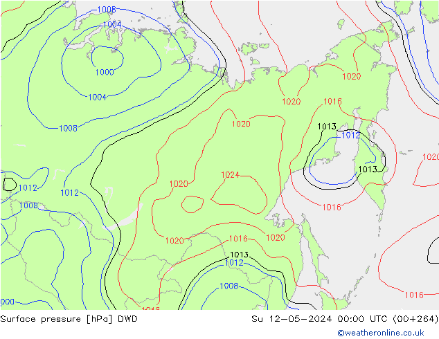 приземное давление DWD Вс 12.05.2024 00 UTC