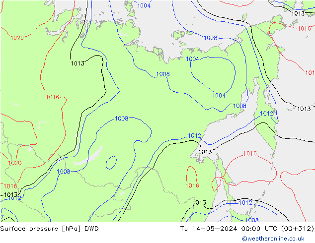 Luchtdruk (Grond) DWD di 14.05.2024 00 UTC