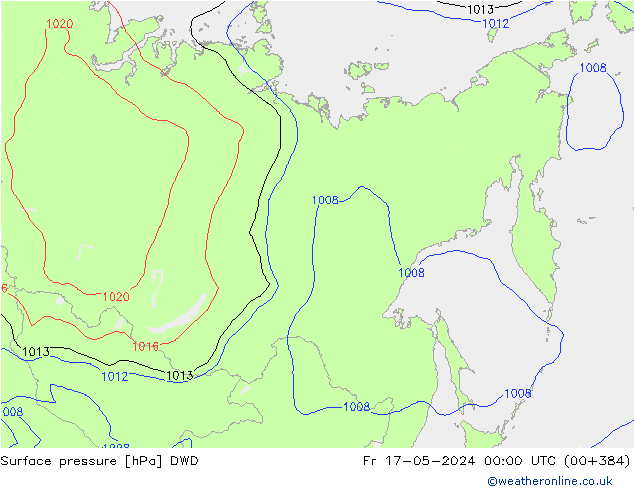 pressão do solo DWD Sex 17.05.2024 00 UTC