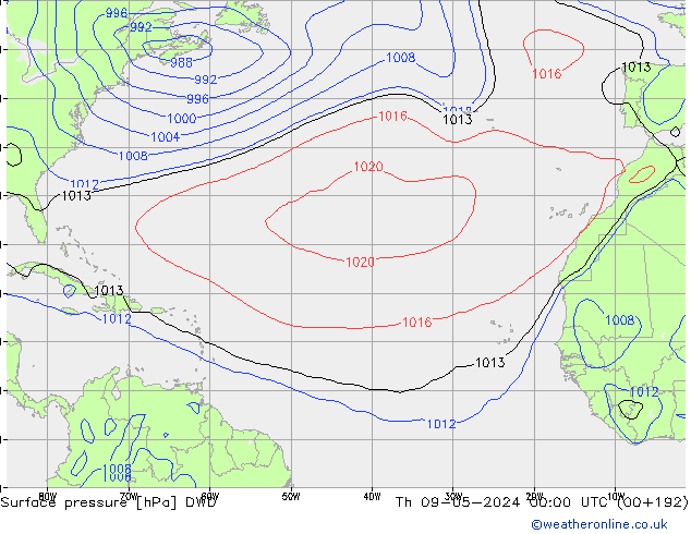 ciśnienie DWD czw. 09.05.2024 00 UTC