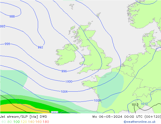 Jet stream DWD Seg 06.05.2024 00 UTC