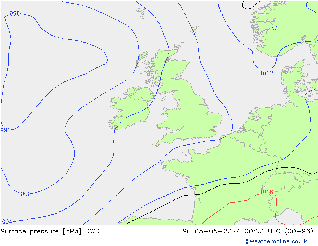 приземное давление DWD Вс 05.05.2024 00 UTC