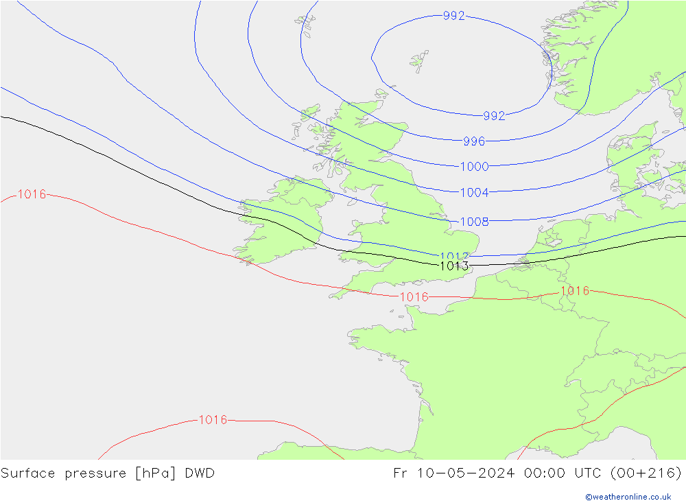 Yer basıncı DWD Cu 10.05.2024 00 UTC