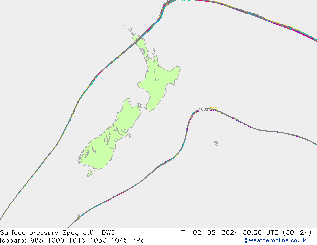 pressão do solo Spaghetti DWD Qui 02.05.2024 00 UTC