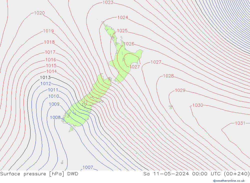 Surface pressure DWD Sa 11.05.2024 00 UTC