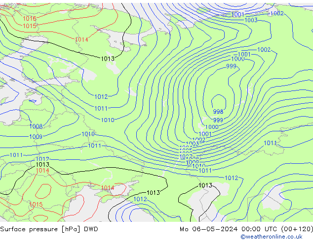 Luchtdruk (Grond) DWD ma 06.05.2024 00 UTC