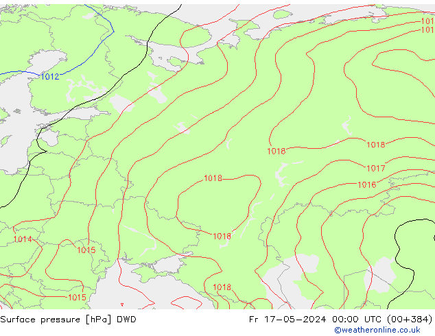 pression de l'air DWD ven 17.05.2024 00 UTC