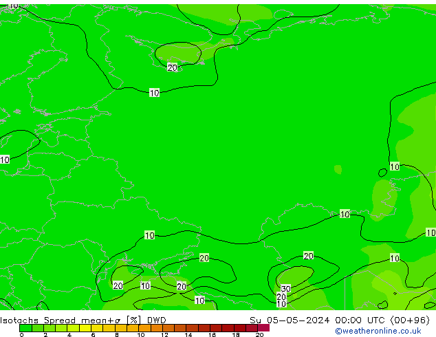Eşrüzgar Hızları Spread DWD Paz 05.05.2024 00 UTC
