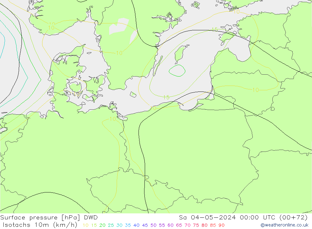 Isotachs (kph) DWD сб 04.05.2024 00 UTC