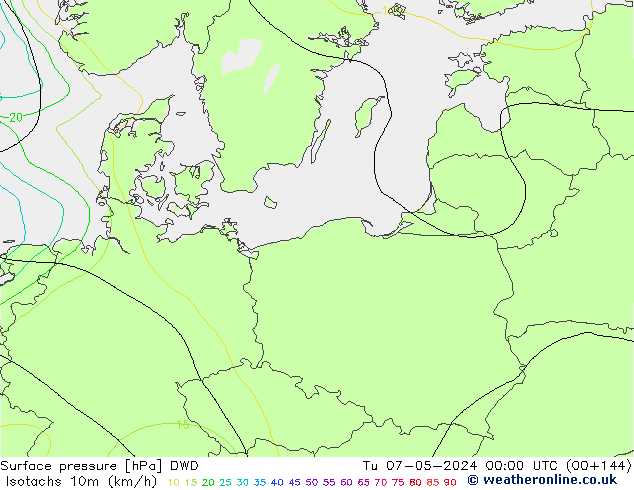 Isotachs (kph) DWD mar 07.05.2024 00 UTC