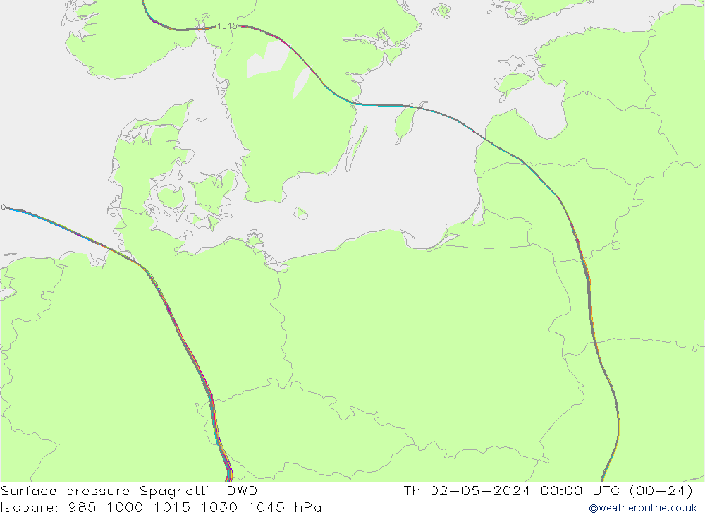 Pressione al suolo Spaghetti DWD gio 02.05.2024 00 UTC