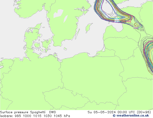 приземное давление Spaghetti DWD Вс 05.05.2024 00 UTC
