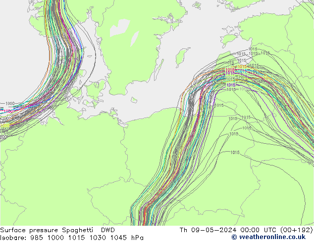 Bodendruck Spaghetti DWD Do 09.05.2024 00 UTC