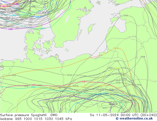 Bodendruck Spaghetti DWD Sa 11.05.2024 00 UTC