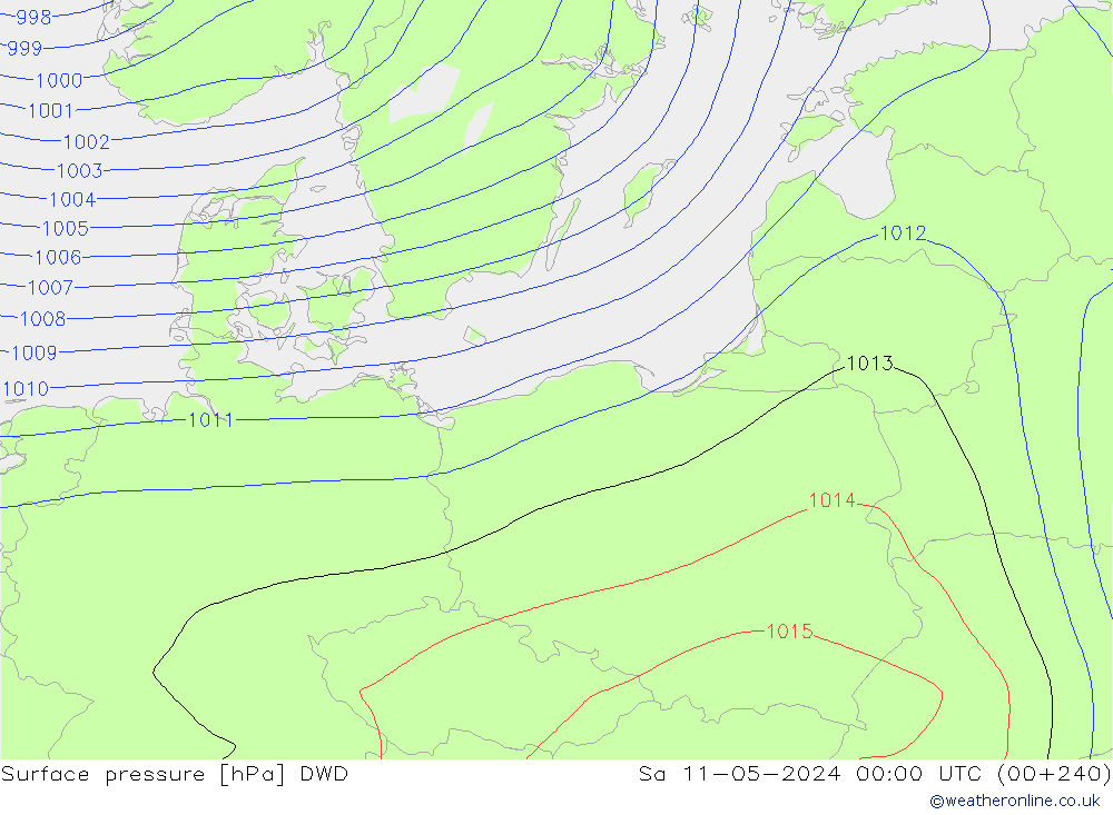 Surface pressure DWD Sa 11.05.2024 00 UTC