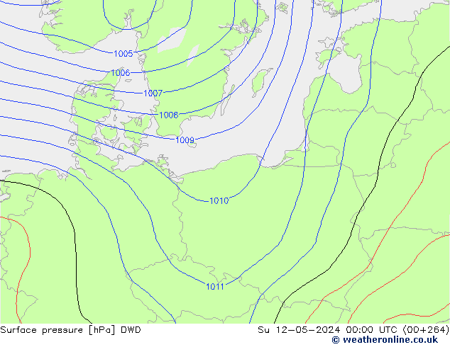 pression de l'air DWD dim 12.05.2024 00 UTC