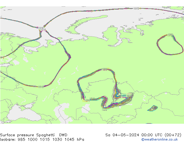 Surface pressure Spaghetti DWD Sa 04.05.2024 00 UTC