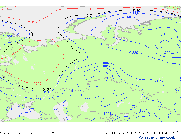 pression de l'air DWD sam 04.05.2024 00 UTC