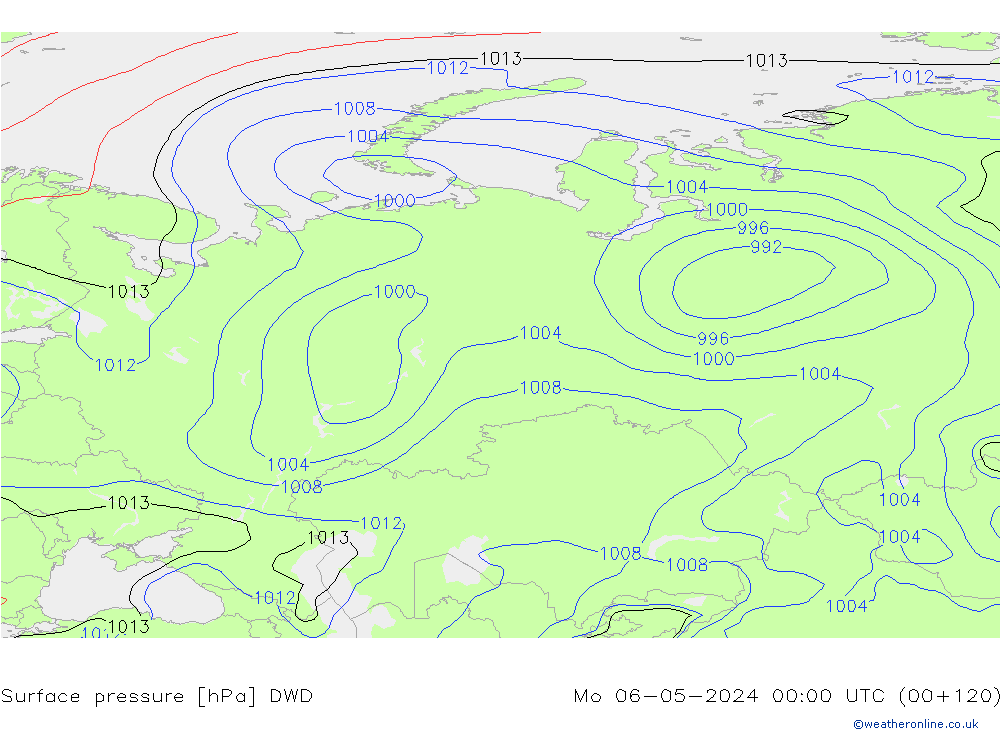 Yer basıncı DWD Pzt 06.05.2024 00 UTC