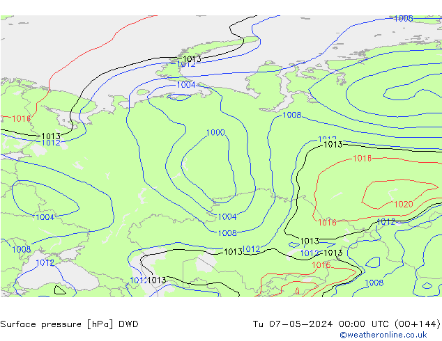 pression de l'air DWD mar 07.05.2024 00 UTC