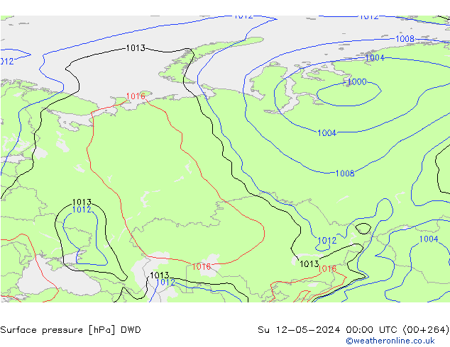 Surface pressure DWD Su 12.05.2024 00 UTC