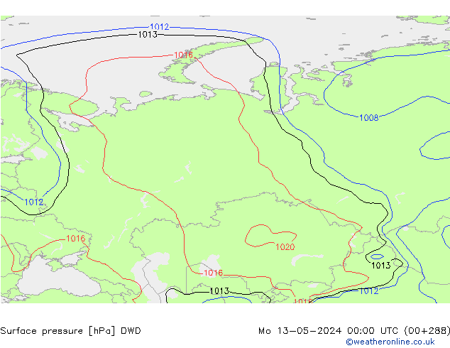 Pressione al suolo DWD lun 13.05.2024 00 UTC