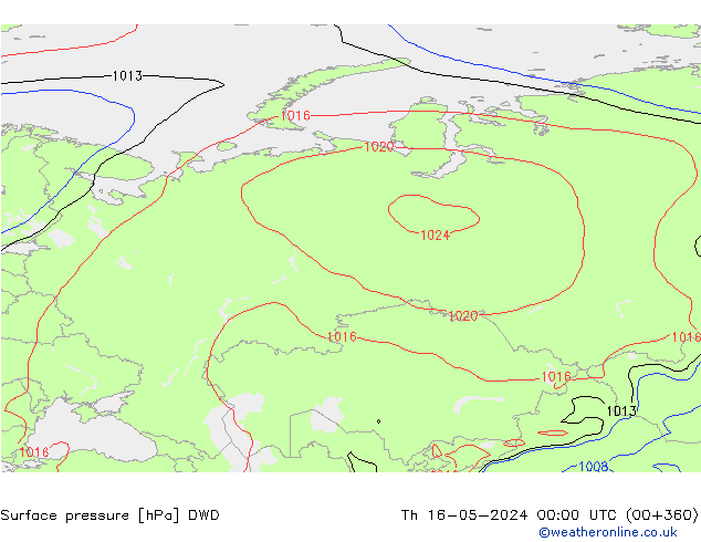 Bodendruck DWD Do 16.05.2024 00 UTC