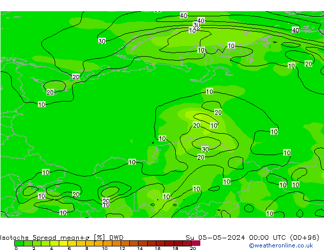 Izotacha Spread DWD nie. 05.05.2024 00 UTC