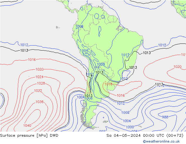 pression de l'air DWD sam 04.05.2024 00 UTC