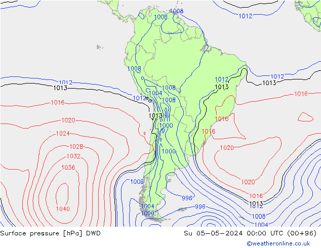 pressão do solo DWD Dom 05.05.2024 00 UTC