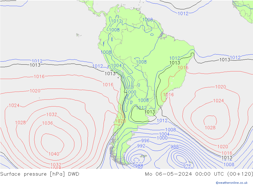 Surface pressure DWD Mo 06.05.2024 00 UTC