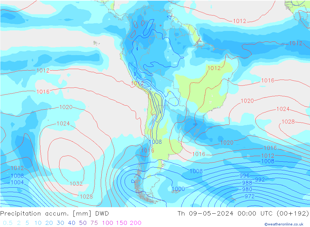 Toplam Yağış DWD Per 09.05.2024 00 UTC
